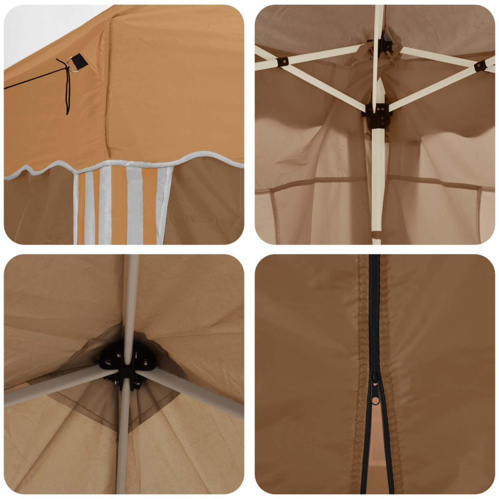Produktbild för Pop-up Partytält 195 x 195 x 245 cm Beige Oxford Tyg