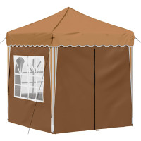 Produktbild för Pop-up Partytält 195 x 195 x 245 cm Beige Oxford Tyg