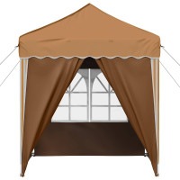 Produktbild för Pop-up Partytält 195 x 195 x 245 cm Beige Oxford Tyg