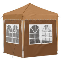 Produktbild för Pop-up Partytält 195 x 195 x 245 cm Beige Oxford Tyg