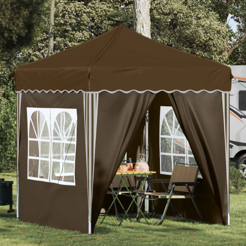 vidaXL Pop-up Partytält 195 x 195 x 245 cm Taupe Oxford Tyg