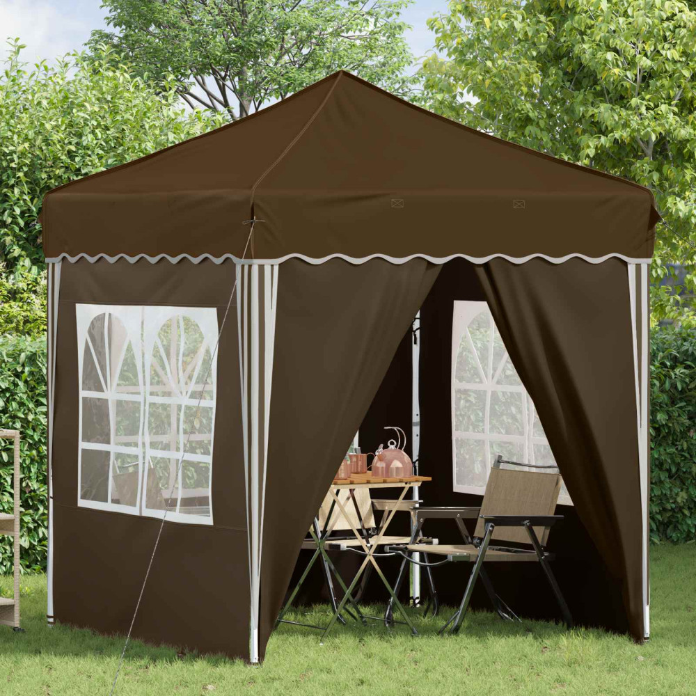 Produktbild för Pop-up Partytält 195 x 195 x 245 cm Taupe Oxford Tyg
