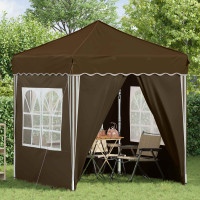 Produktbild för Pop-up Partytält 195 x 195 x 245 cm Taupe Oxford Tyg