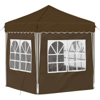 Produktbild för Pop-up Partytält 195 x 195 x 245 cm Taupe Oxford Tyg