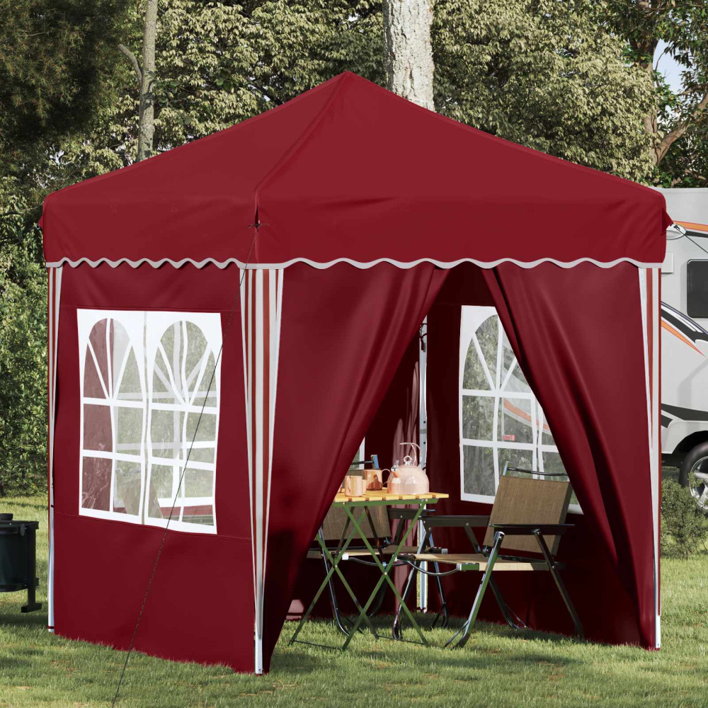 Produktbild för Pop-up Partytält 195 x 195 x 245 cm Vinröd Oxford Tyg