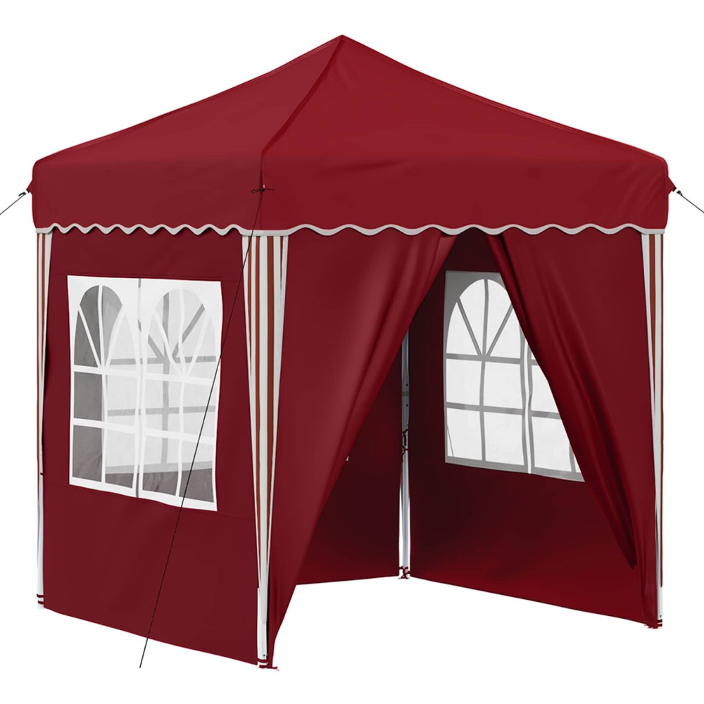 Produktbild för Pop-up Partytält 195 x 195 x 245 cm Vinröd Oxford Tyg
