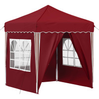 Produktbild för Pop-up Partytält 195 x 195 x 245 cm Vinröd Oxford Tyg