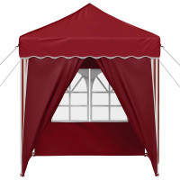 Produktbild för Pop-up Partytält 195 x 195 x 245 cm Vinröd Oxford Tyg