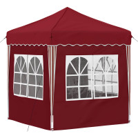 Produktbild för Pop-up Partytält 195 x 195 x 245 cm Vinröd Oxford Tyg