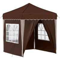 Produktbild för Pop-up Partytält 195 x 195 x 245 cm Brun Oxford Tyg