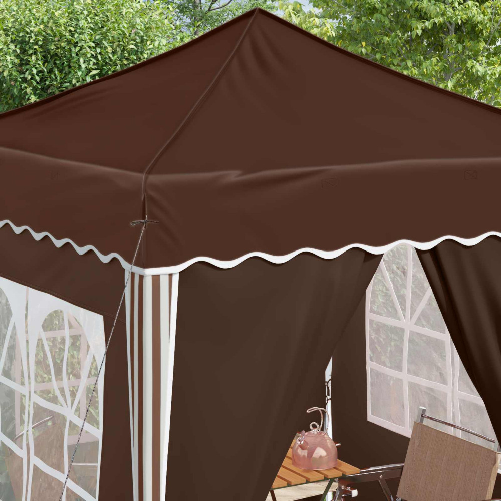 Produktbild för Pop-up Partytält 195 x 195 x 245 cm Brun Oxford Tyg