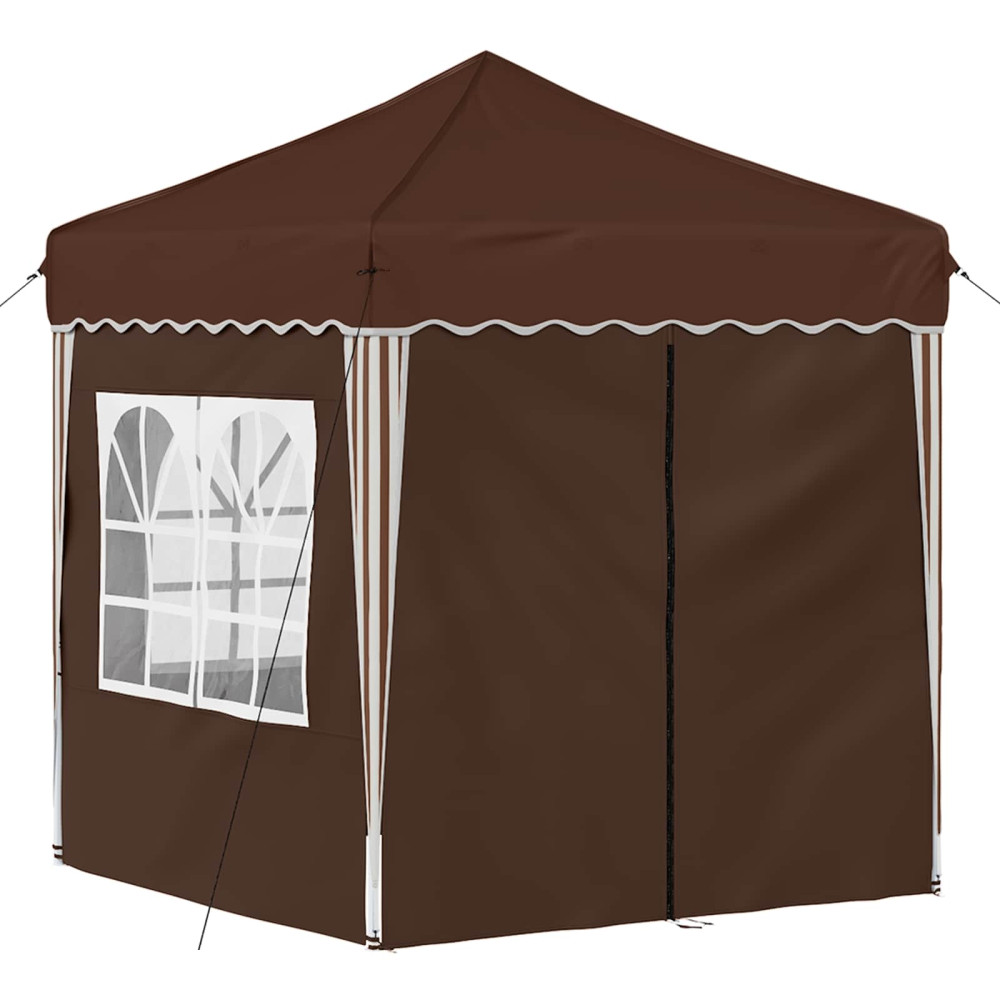 Produktbild för Pop-up Partytält 195 x 195 x 245 cm Brun Oxford Tyg