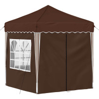Produktbild för Pop-up Partytält 195 x 195 x 245 cm Brun Oxford Tyg