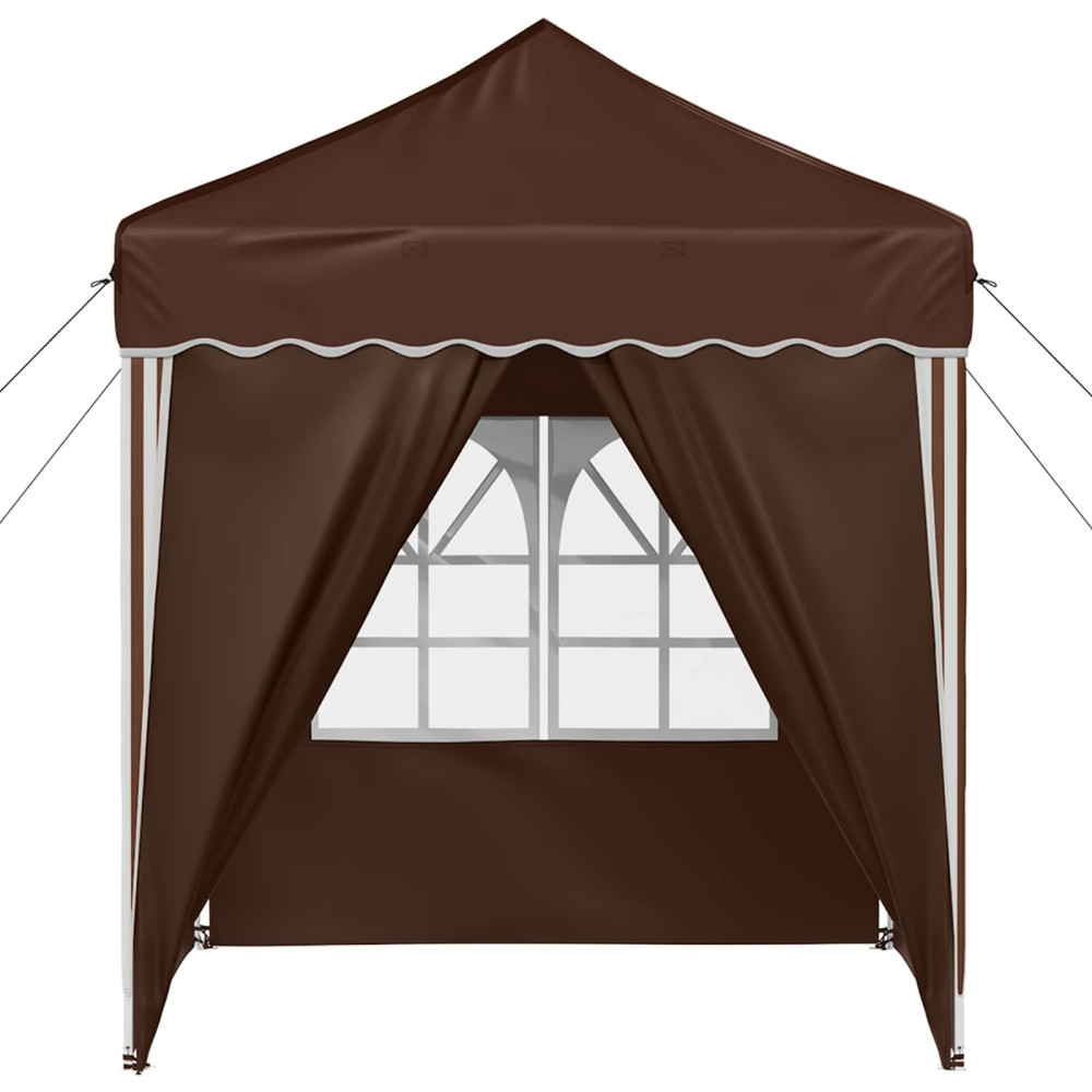 Produktbild för Pop-up Partytält 195 x 195 x 245 cm Brun Oxford Tyg
