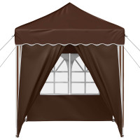 Produktbild för Pop-up Partytält 195 x 195 x 245 cm Brun Oxford Tyg
