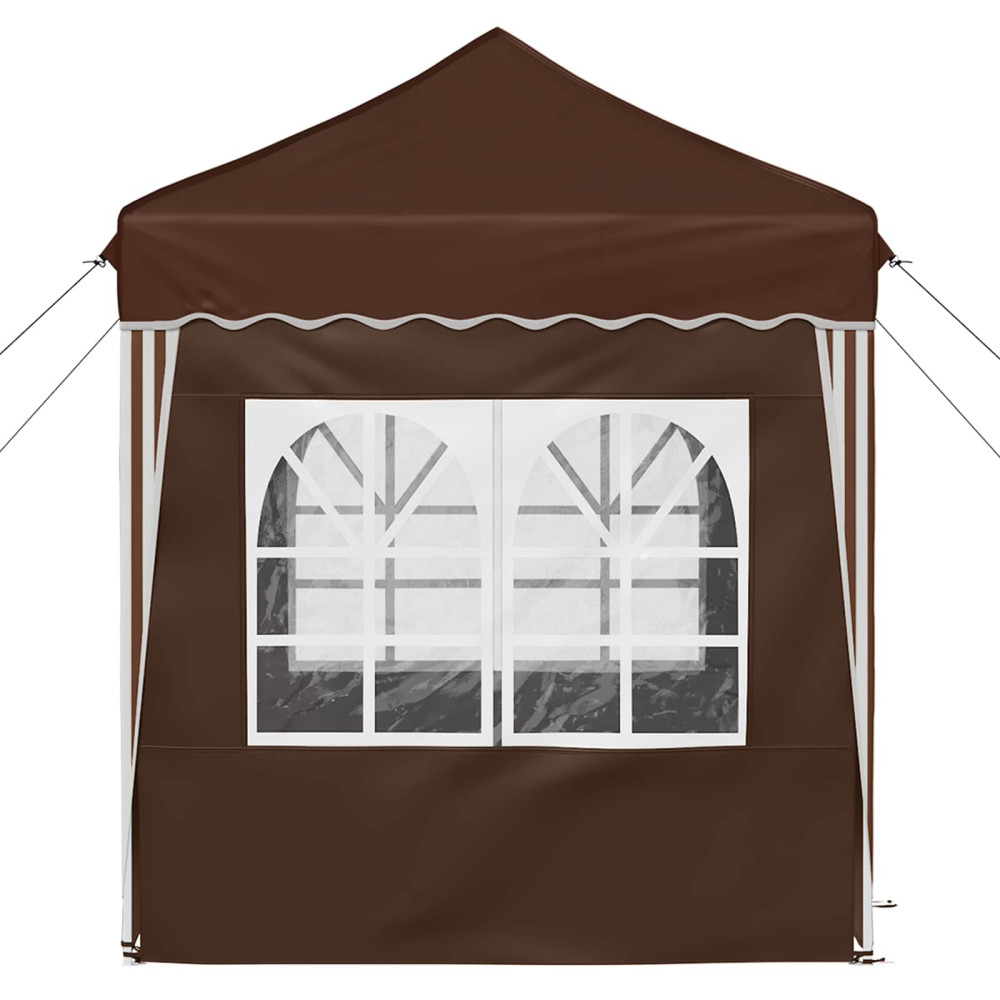 Produktbild för Pop-up Partytält 195 x 195 x 245 cm Brun Oxford Tyg