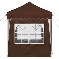 Produktbild för Pop-up Partytält 195 x 195 x 245 cm Brun Oxford Tyg