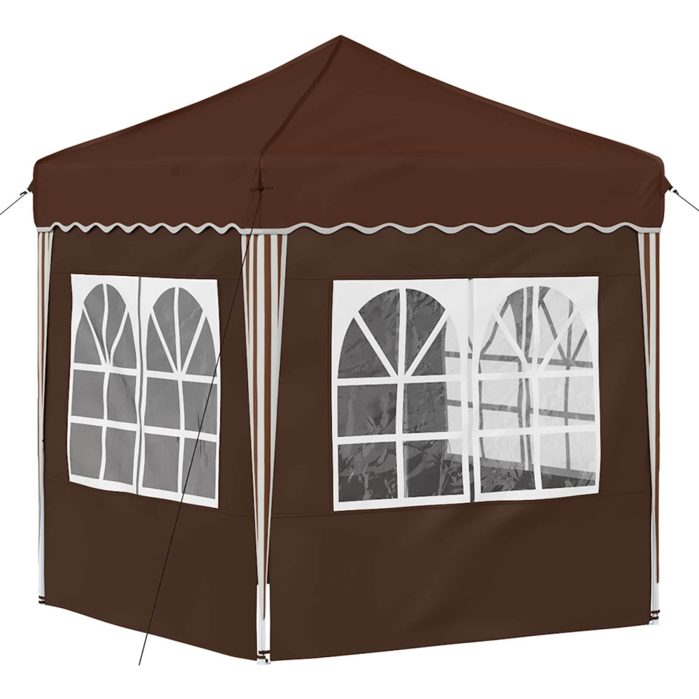Produktbild för Pop-up Partytält 195 x 195 x 245 cm Brun Oxford Tyg