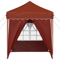 Produktbild för Pop-up Partytält 195 x 195 x 245 cm Terracotta Oxford Tyg