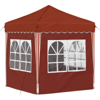 Produktbild för Pop-up Partytält 195 x 195 x 245 cm Terracotta Oxford Tyg