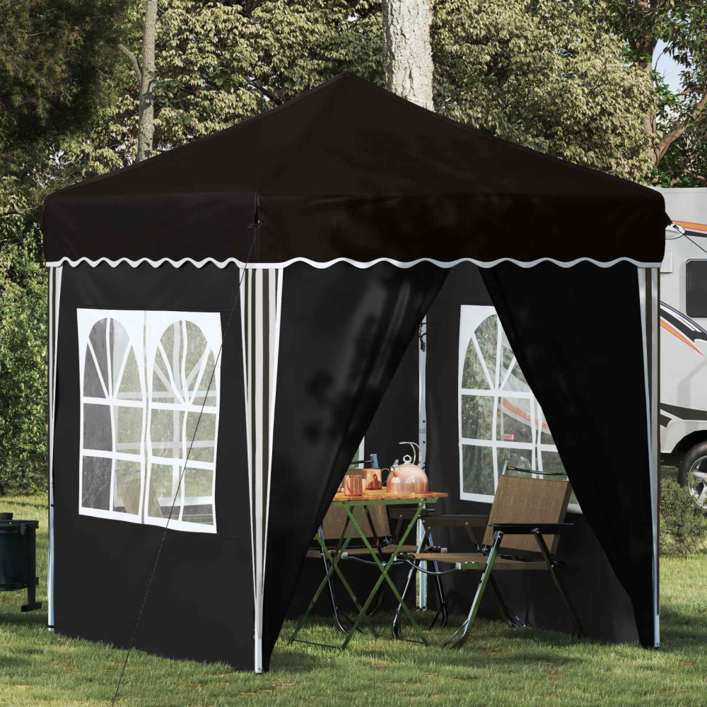 Produktbild för Pop-up Partytält 195 x 195 x 245 cm Svart Oxford Tyg