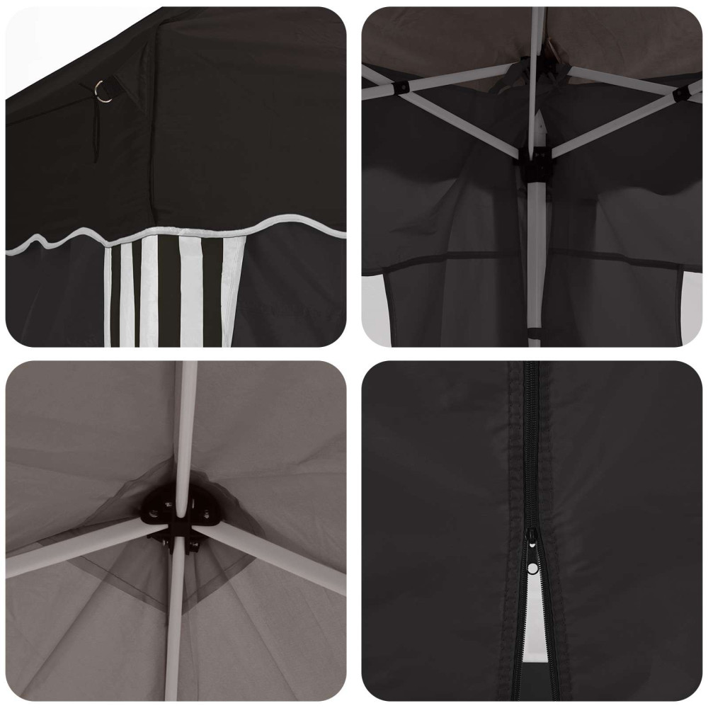 Produktbild för Pop-up Partytält 195 x 195 x 245 cm Svart Oxford Tyg