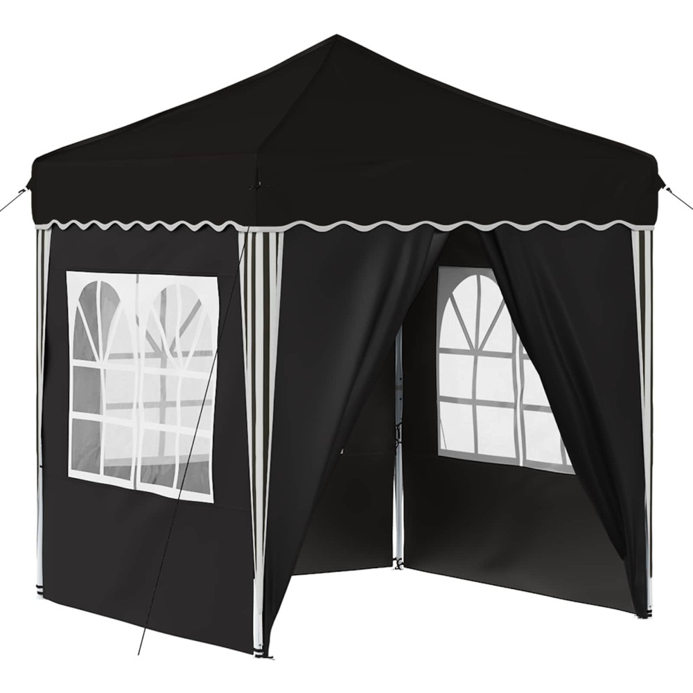 Produktbild för Pop-up Partytält 195 x 195 x 245 cm Svart Oxford Tyg