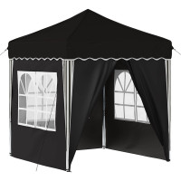 Produktbild för Pop-up Partytält 195 x 195 x 245 cm Svart Oxford Tyg