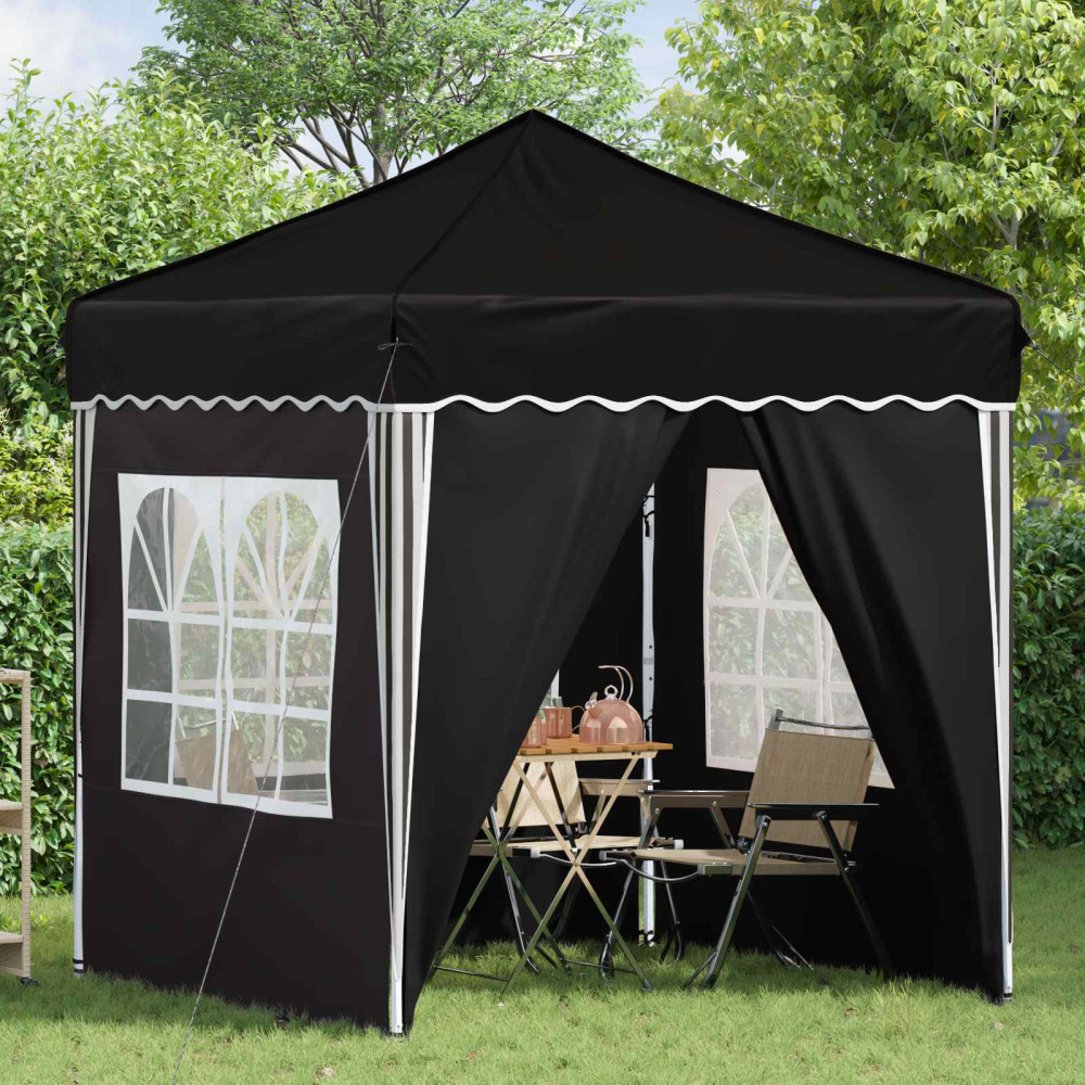 Produktbild för Pop-up Partytält 195 x 195 x 245 cm Svart Oxford Tyg