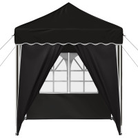 Produktbild för Pop-up Partytält 195 x 195 x 245 cm Svart Oxford Tyg