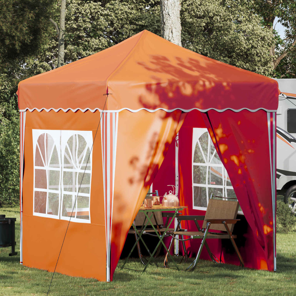 Produktbild för Pop-up Partytält 195 x 195 x 245 cm Orange Oxford Tyg