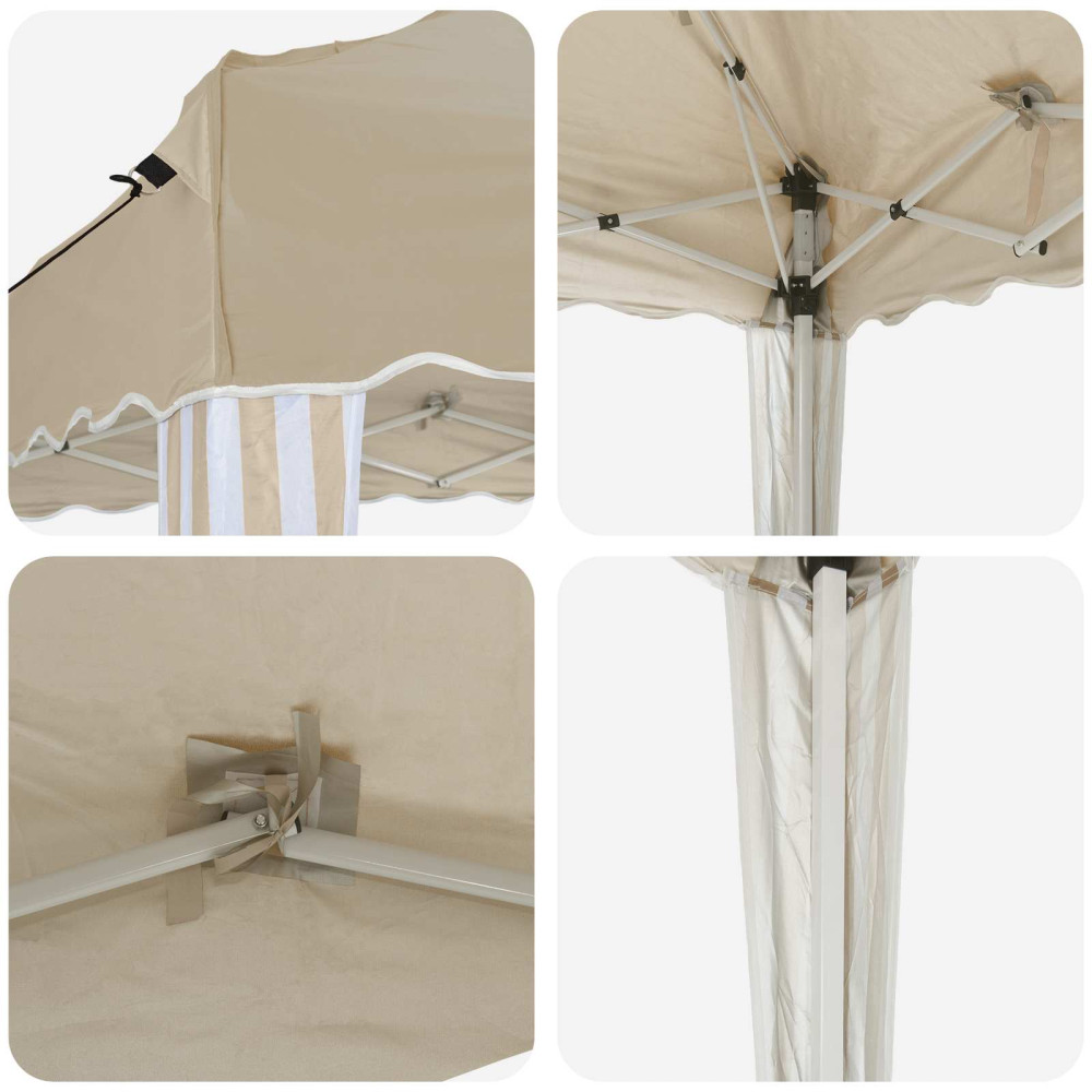 Produktbild för Pop-up Partytält 288 x 288 x 245 cm Gräddvit Oxford Tyg