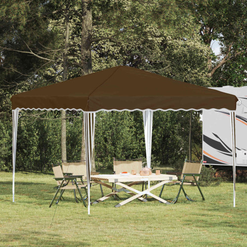 vidaXL Pop-up Partytält 288 x 288 x 245 cm Taupe Oxford Tyg