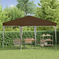 Produktbild för Pop-up Partytält 288 x 288 x 245 cm Taupe Oxford Tyg