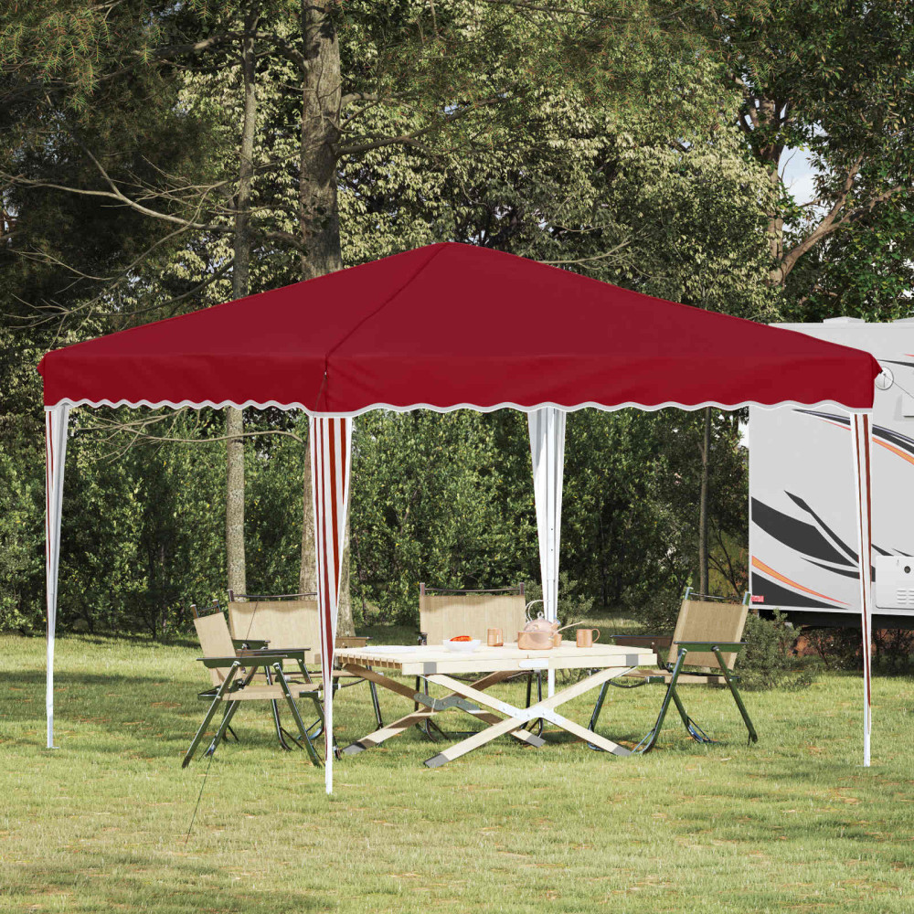 Produktbild för Pop-up Partytält 288 x 288 x 245 cm Vinröd Oxford Tyg