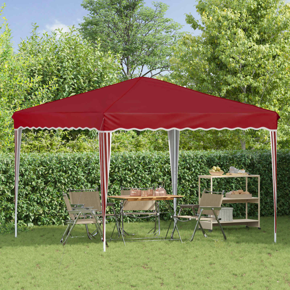 Produktbild för Pop-up Partytält 288 x 288 x 245 cm Vinröd Oxford Tyg