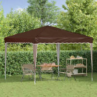 Produktbild för Pop-up Partytält 288 x 288 x 245 cm Brun Oxford Tyg