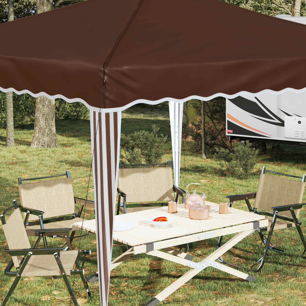 Produktbild för Pop-up Partytält 288 x 288 x 245 cm Brun Oxford Tyg