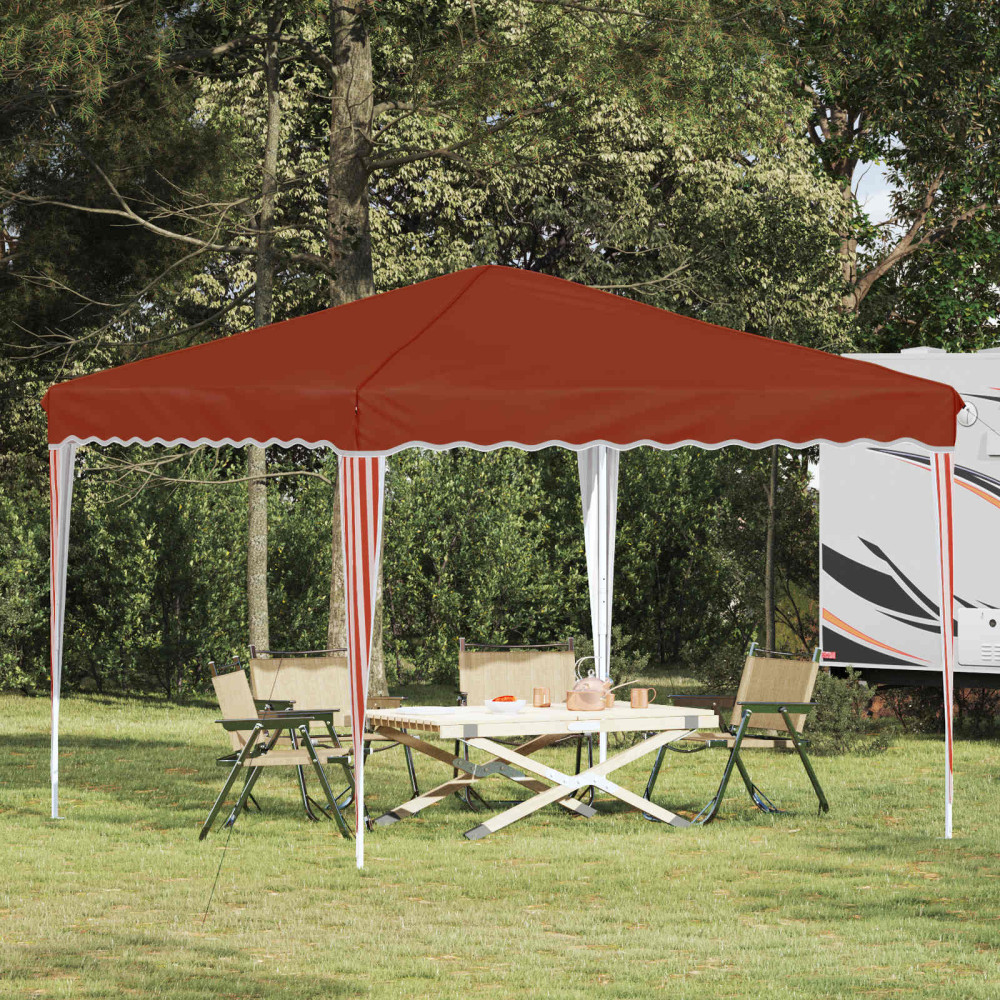 Produktbild för Pop-up Partytält 288 x 288 x 245 cm Terracotta Oxford Tyg