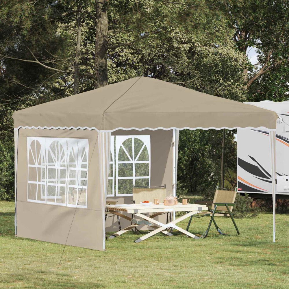 Produktbild för Pop-up Partytält 288 x 288 x 245 cm Gräddvit Oxford Tyg