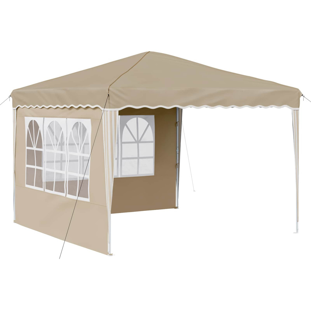 Produktbild för Pop-up Partytält 288 x 288 x 245 cm Gräddvit Oxford Tyg