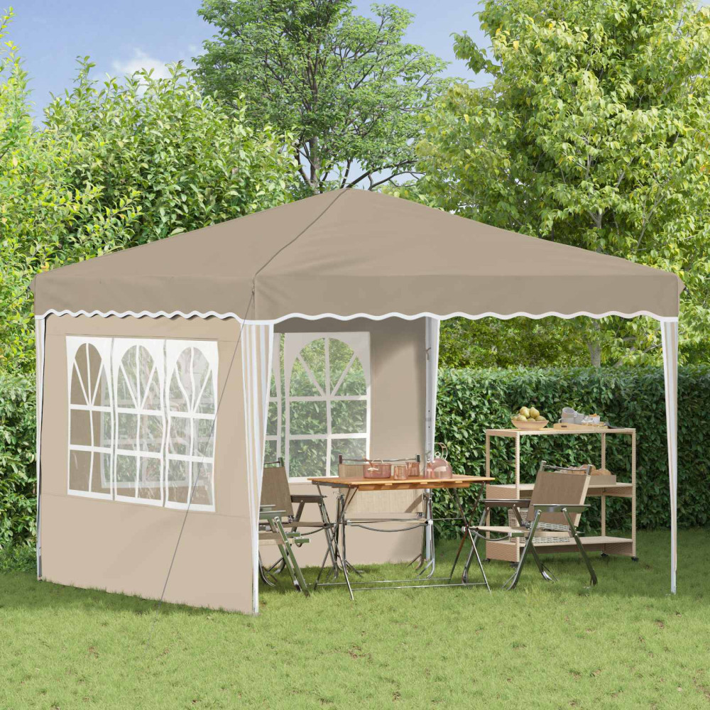 Produktbild för Pop-up Partytält 288 x 288 x 245 cm Gräddvit Oxford Tyg