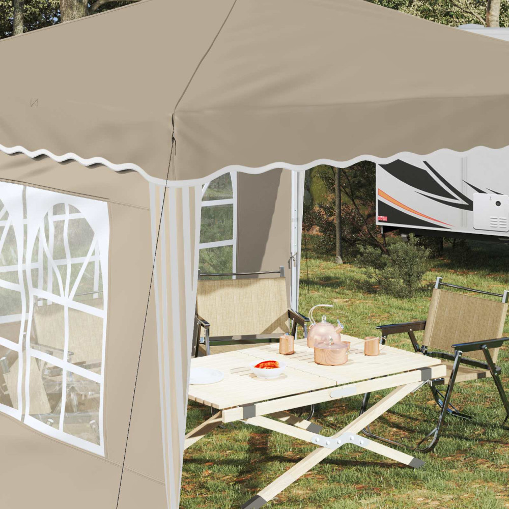 Produktbild för Pop-up Partytält 288 x 288 x 245 cm Gräddvit Oxford Tyg
