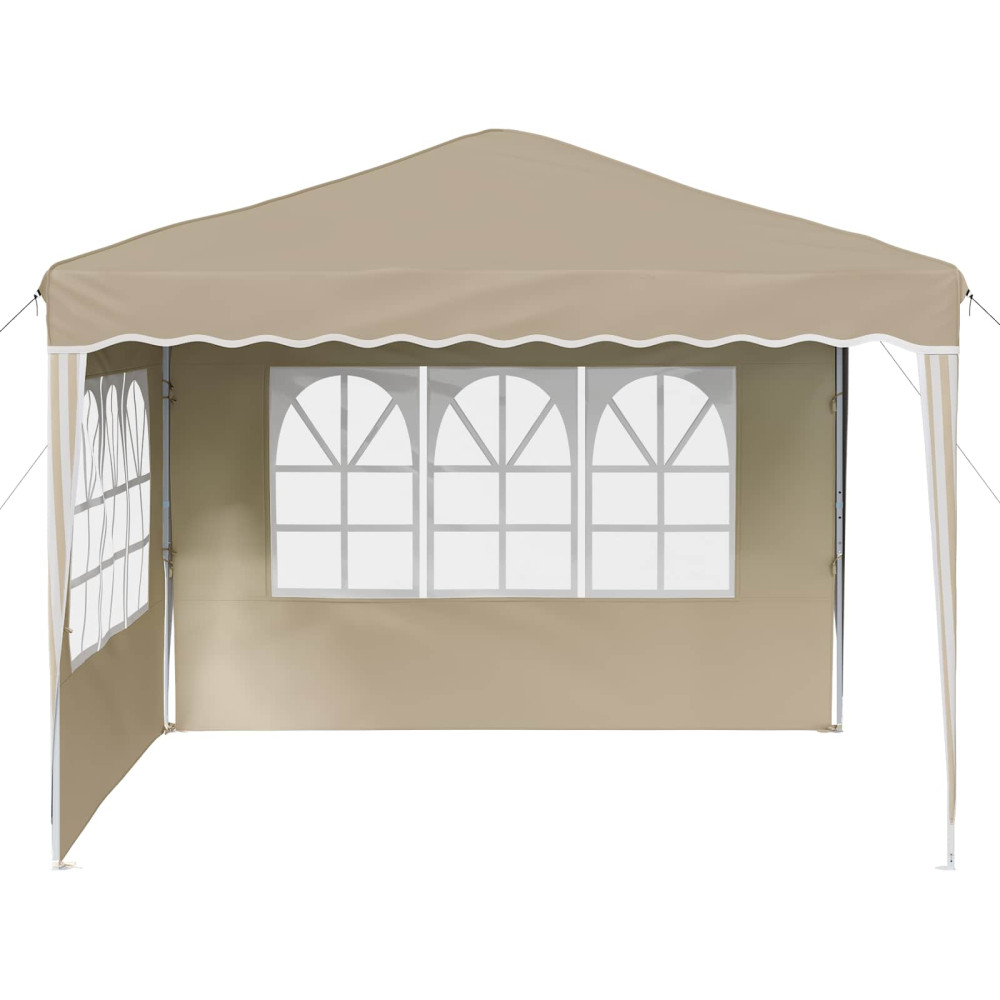 Produktbild för Pop-up Partytält 288 x 288 x 245 cm Gräddvit Oxford Tyg