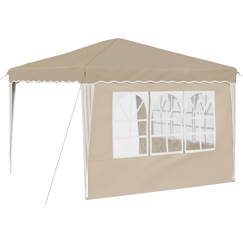 Produktbild för Pop-up Partytält 288 x 288 x 245 cm Gräddvit Oxford Tyg