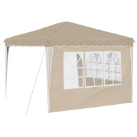 Produktbild för Pop-up Partytält 288 x 288 x 245 cm Gräddvit Oxford Tyg