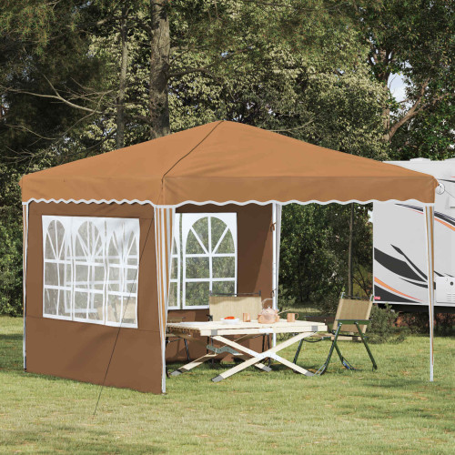 vidaXL Pop-up Partytält 288 x 288 x 245 cm Beige Oxford Tyg