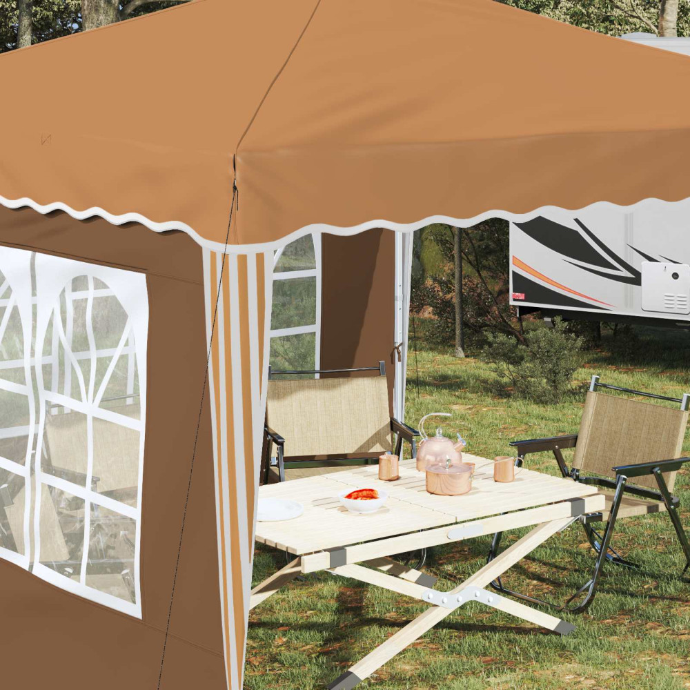 Produktbild för Pop-up Partytält 288 x 288 x 245 cm Beige Oxford Tyg