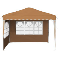 Produktbild för Pop-up Partytält 288 x 288 x 245 cm Beige Oxford Tyg