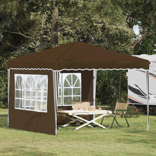 vidaXL Pop-up Partytält 288 x 288 x 245 cm Taupe Oxford Tyg